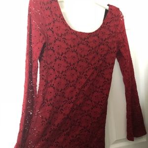 NWOT buckle red lace dress